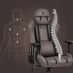 FOTEL GAMINGOWY Biurowy Obrotowy Hell's Chair HC- 1013 Grey- Black Tkanina