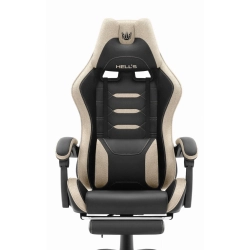 Fotel gamingowy HELL'S CHAIR HC- 1039 Beige- Black skóra sztuczna