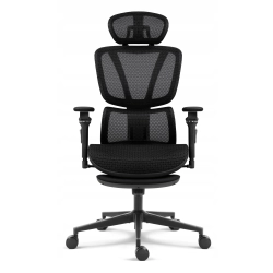 Fotel biurowy ergonomiczny obrotowy Hell's Chair HC-1044 czarny tkanina