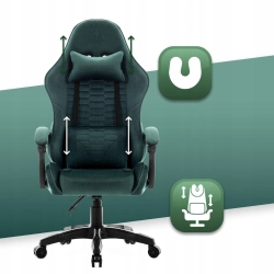 Fotel gamingowy Hell's Chair HC- 1000 Green Zielony Tkanina Welurowa