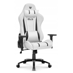 FOTEL GAMINGOWY Biurowy Obrotowy Hell's Chair HC- 1013 White Black Ekoskóra