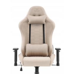FOTEL GAMINGOWY Biurowy Obrotowy Hell's Chair HC- 2000 Beżowy Tkanina