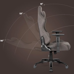 FOTEL GAMINGOWY Biurowy Obrotowy Hell's Chair HC- 1013 Grey- Black Tkanina