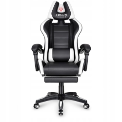 FOTEL GAMINGOWY Biurowy Hell's Chair HC- 1039 2.0 White z podnóżkiem