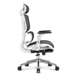 Fotel biurowy ergonomiczny Hell's Chair HC- 1044 Czarny Biały Tkanina