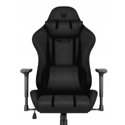 FOTEL GAMINGOWY Biurowy Obrotowy Hell's Chair HC- 1013 Black Tkanina Zamsz