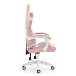 Fotel gamingowy HELL'S CHAIR Rainbow Różowy tkanina szary