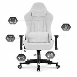 FOTEL GAMINGOWY Biurowy Obrotowy Hell's Chair HC- 2000 White Ekoskóra
