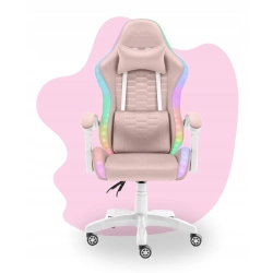 Fotel gamingowy obrotowy dla dzieci Hell's Chair HC-1000 LED Pink tkanina