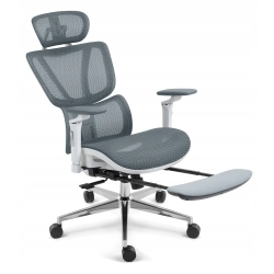 Fotel biurowy ergonomiczny obrot. Hell's Chair HC- 1044 Szary Biały TKANINA