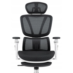 Fotel biurowy ergonomiczny Hell's Chair HC- 1044 Czarny Biały Tkanina