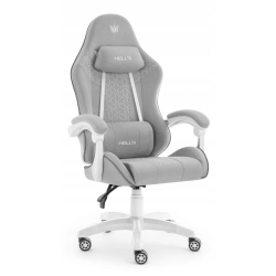 Fotel gamingowy HELL'S CHAIR HC- 1008 2.0 Szaro-biały Mesh tkanina szary