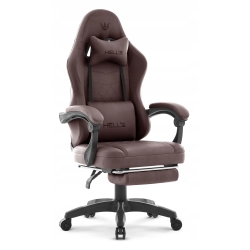 Fotel gamingowy HELL'S CHAIR HC- 1015 Ciemny Brązowy skóra sztuczna biały