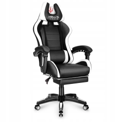 FOTEL GAMINGOWY Biurowy Hell's Chair HC- 1039 2.0 White z podnóżkiem