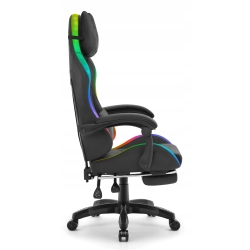 Fotel gamingowy HELL'S CHAIR HC-1039 2.0 Black RGB LED tkanina czarny