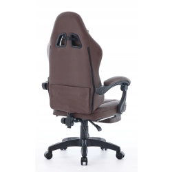 Fotel gamingowy HELL'S CHAIR HC- 1015 Ciemny Brązowy skóra sztuczna biały
