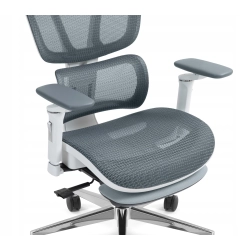 Fotel biurowy ergonomiczny obrot. Hell's Chair HC- 1044 Szary Biały TKANINA