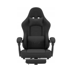 Fotel gamingowy Hell's Chair czarny tkanina z podnóżkiem