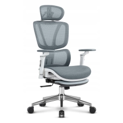 Fotel biurowy ergonomiczny obrot. Hell's Chair HC- 1044 Szary Biały TKANINA