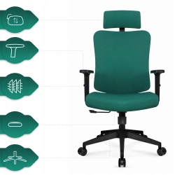 Fotel biurowy ergonomiczny obrotowy Hell's Chair HC-1041 Zielony Tkanina