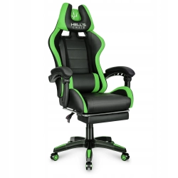 Fotel gamingowy HELL'S CHAIR HC-1039 green skóra sztuczna czarny