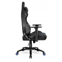 FOTEL GAMINGOWY Biurowy Obrotowy Hell's Chair HC- 1013 Black Blue Ekoskóra