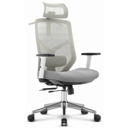 Fotel biurowy ergonomiczny obrotowy Hell's Chair HC- 1052 PLUS Szary Biały