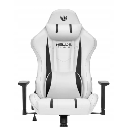 FOTEL GAMINGOWY Biurowy Obrotowy Hell's Chair HC- 1013 White Black Ekoskóra