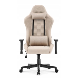 FOTEL GAMINGOWY Biurowy Obrotowy Hell's Chair HC- 2000 Beżowy Tkanina