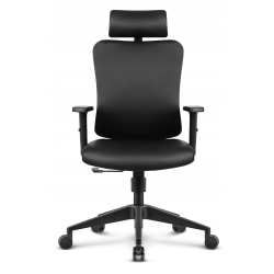 Fotel biurowy ergonomiczny Hell's Chair HC-1041 Czarny Ekoskóra Siliconowa