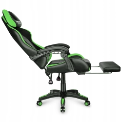 Fotel gamingowy HELL'S CHAIR HC-1039 green skóra sztuczna czarny