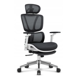 Fotel biurowy ergonomiczny Hell's Chair HC- 1044 Czarny Biały Tkanina
