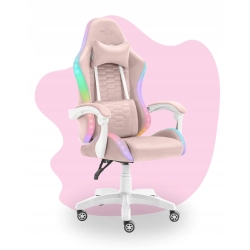 Fotel gamingowy obrotowy dla dzieci Hell's Chair HC-1000 LED Pink tkanina