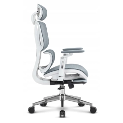 Fotel biurowy ergonomiczny obrot. Hell's Chair HC- 1044 Szary Biały TKANINA