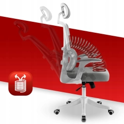 Fotel biurowy ergonomiczny obrotowy Hell's Chair HC- 1011 GREY Szary Biały