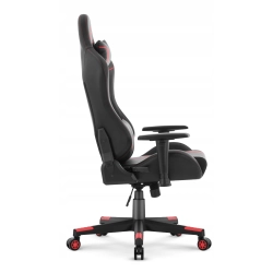 FOTEL GAMINGOWY Biurowy Obrotowy Hell's Chair HC- 2001 Black- Red Ekoskóra