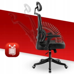 Fotel obrotowy Hell's Chair czarny tkanina ergonomiczny