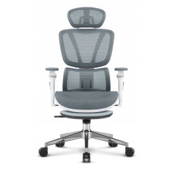 Fotel biurowy ergonomiczny obrot. Hell's Chair HC- 1044 Szary Biały TKANINA