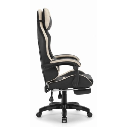 Fotel gamingowy HELL'S CHAIR HC- 1039 Beige- Black skóra sztuczna