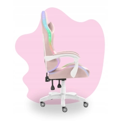 Fotel gamingowy obrotowy dla dzieci Hell's Chair HC-1000 LED Pink tkanina
