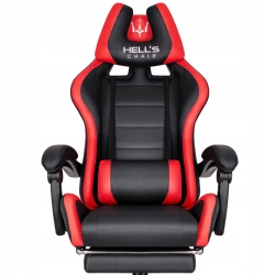 Fotel gamingowy HELL'S CHAIR HC- 1039 RED skóra sztuczna czarno-czerwony