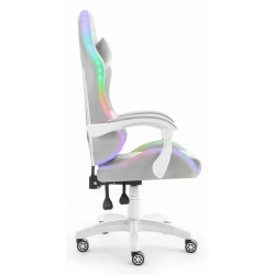 Fotel gamingowy Hell's Chair HC-1000 szary tkanina LED RGB z poduszkami