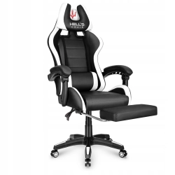 FOTEL GAMINGOWY Biurowy Hell's Chair HC- 1039 2.0 White z podnóżkiem
