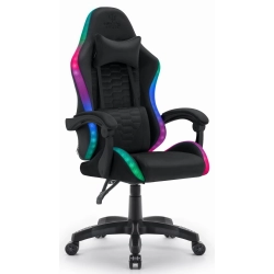 Fotel gamingowy HELL'S CHAIR HC- 1000 Black Tkanina LED RGB tkanina czarny