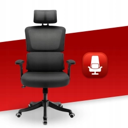 Fotel obrotowy Hell's Chair czarny tkanina ergonomiczny
