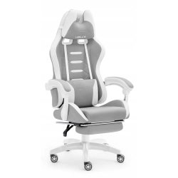 Fotel gamingowy HELL'S CHAIR HC- 1039 2.0 Grey- White tkanina