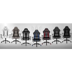 FOTEL GAMINGOWY Biurowy Obrotowy Hell's Chair HC- 1013 White Black Ekoskóra