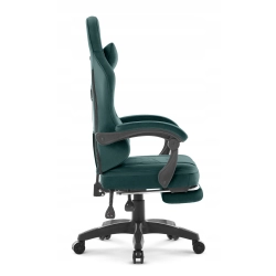 Fotel gamingowy HELLS CHAIR HC-1015 Zielony z podnóżkiem Tkanina