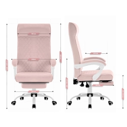 Fotel gamingowy HELL'S CHAIR HC- 1030 Różowy tkanina