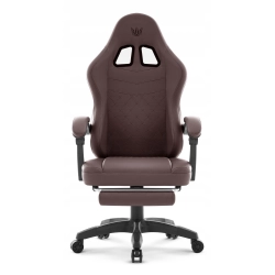 Fotel gamingowy HELL'S CHAIR HC- 1015 Ciemny Brązowy skóra sztuczna biały